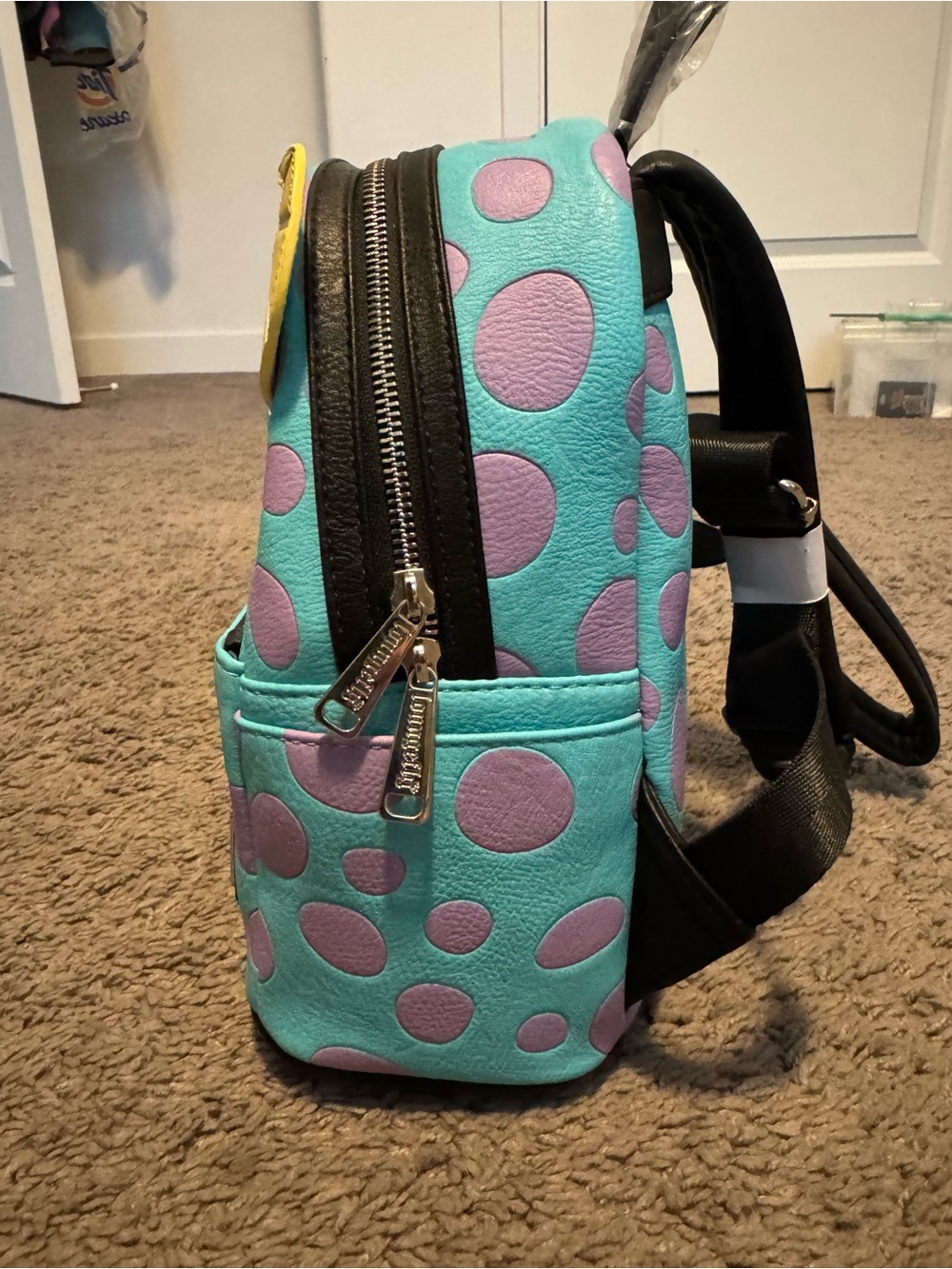 NWT Loungefly Disney Pixar Sulley Mini Backpack - Teal & Purple - Picture 3 of 8